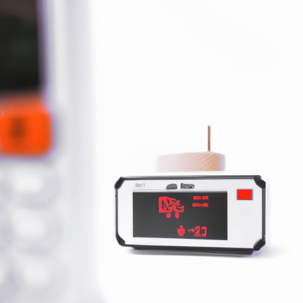 A modern wireless alarm system setup, featuring a WiFi and GSM alarm interface, showcasing security features and a motion detector, symbolizing home safety.