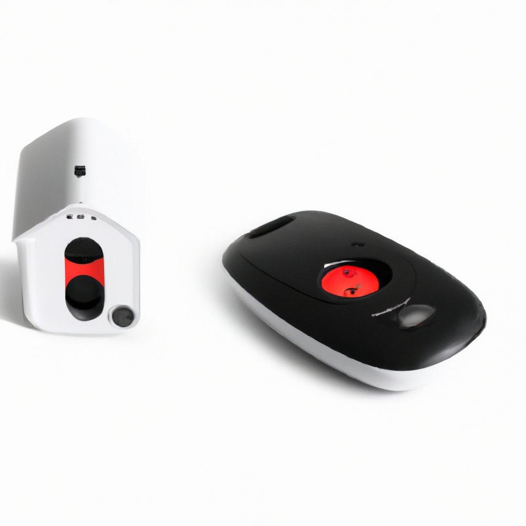 A modern wireless burglar alarm system installed in a home, showcasing a sleek design with motion detectors and GSM features for enhanced security.