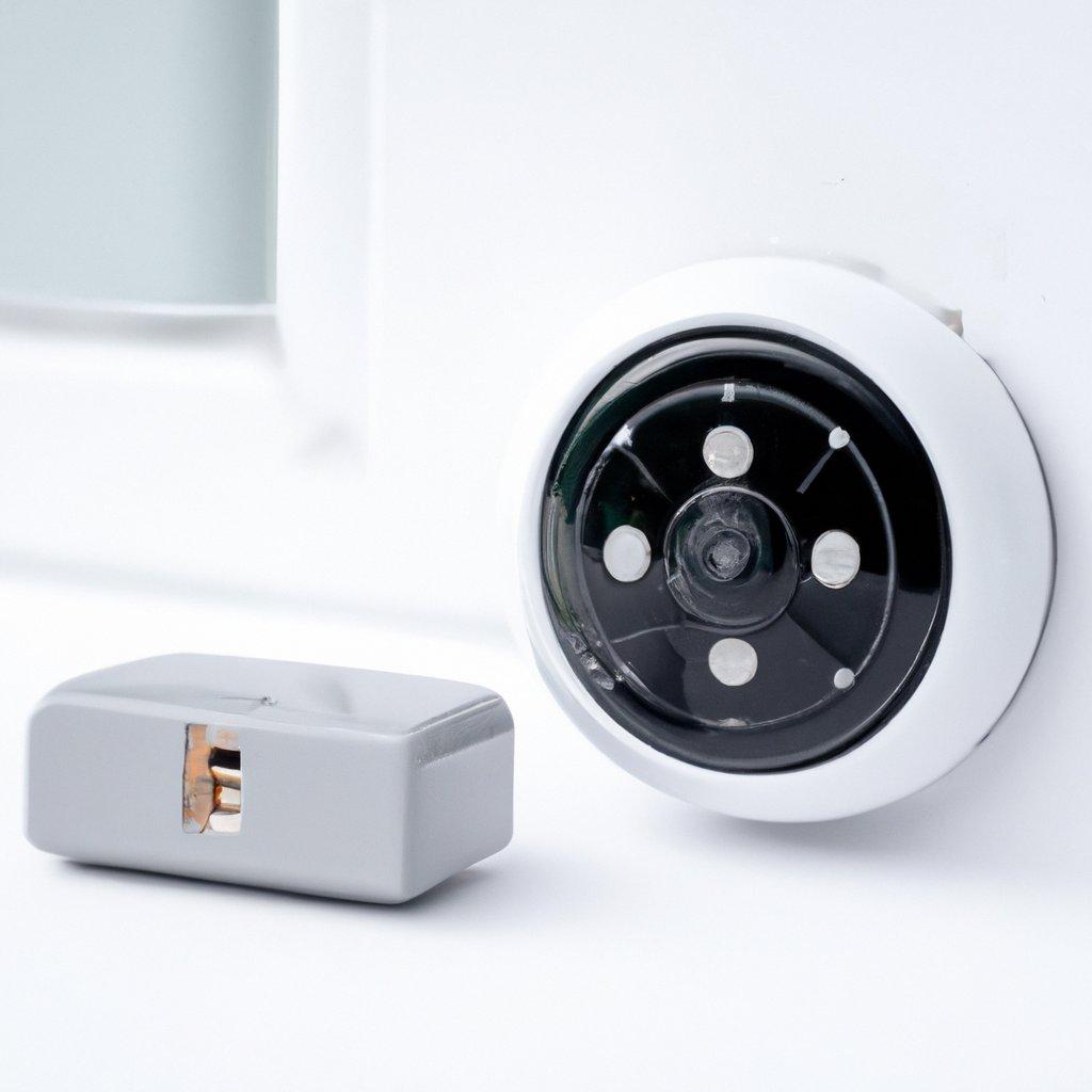 A modern wireless alarm system displayed on a home wall, illustrating advanced security features like motion detectors and GSM connectivity.