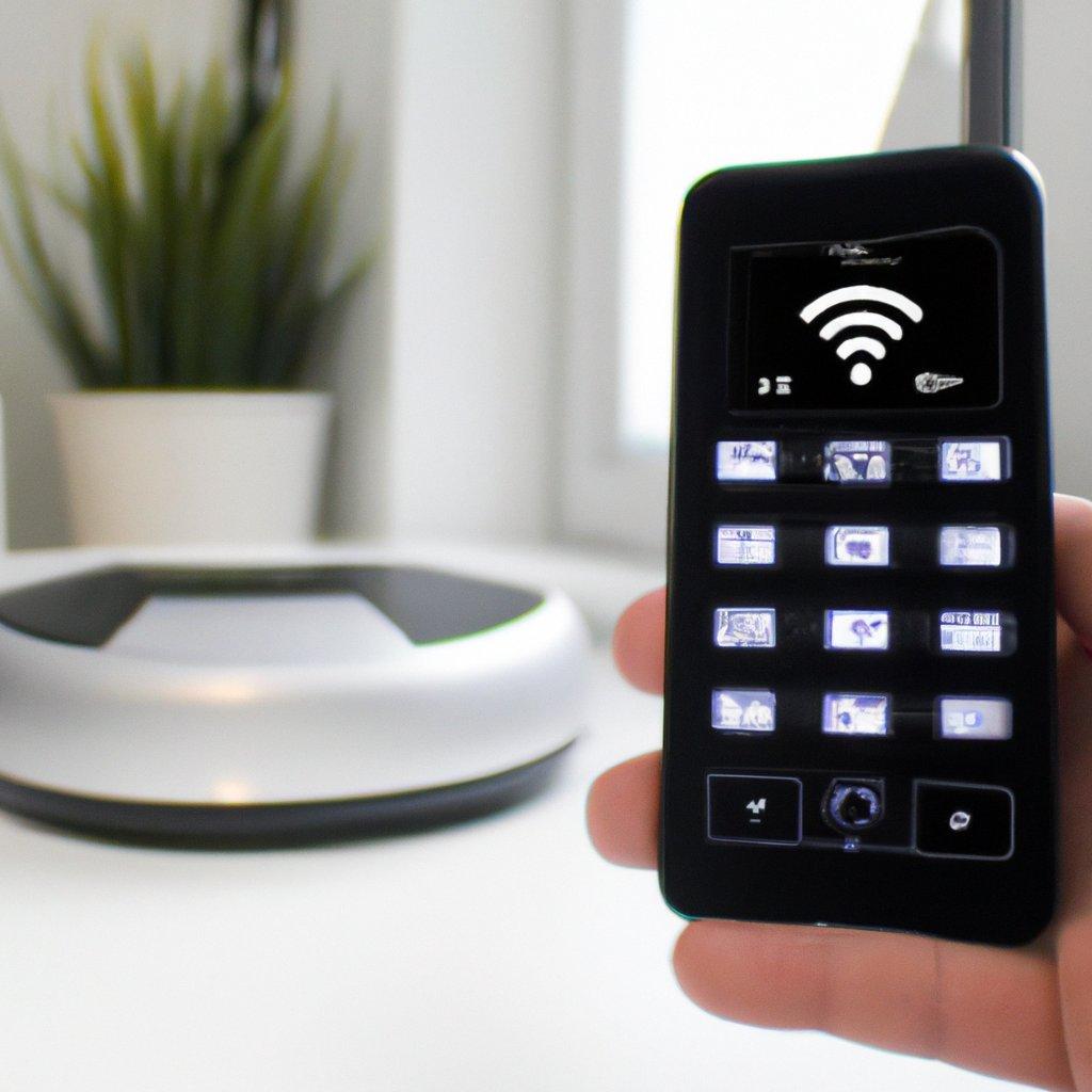 A modern smart home setup showcasing various wireless alarm devices, including a WiFi alarm system and motion detectors, emphasizing security and convenience.