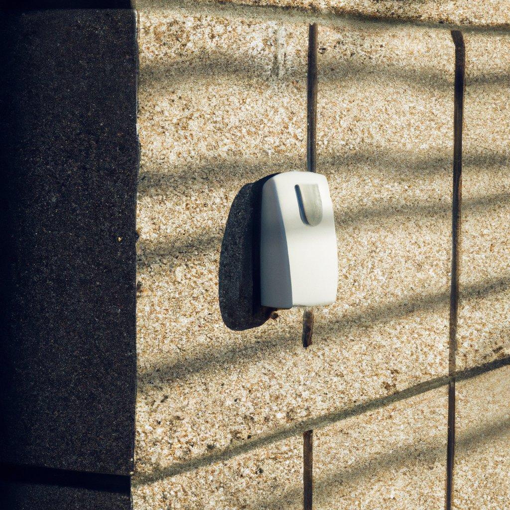 Image of a driveway equipped with a modern wireless security alarm system showcasing features like motion detectors and GSM connectivity.