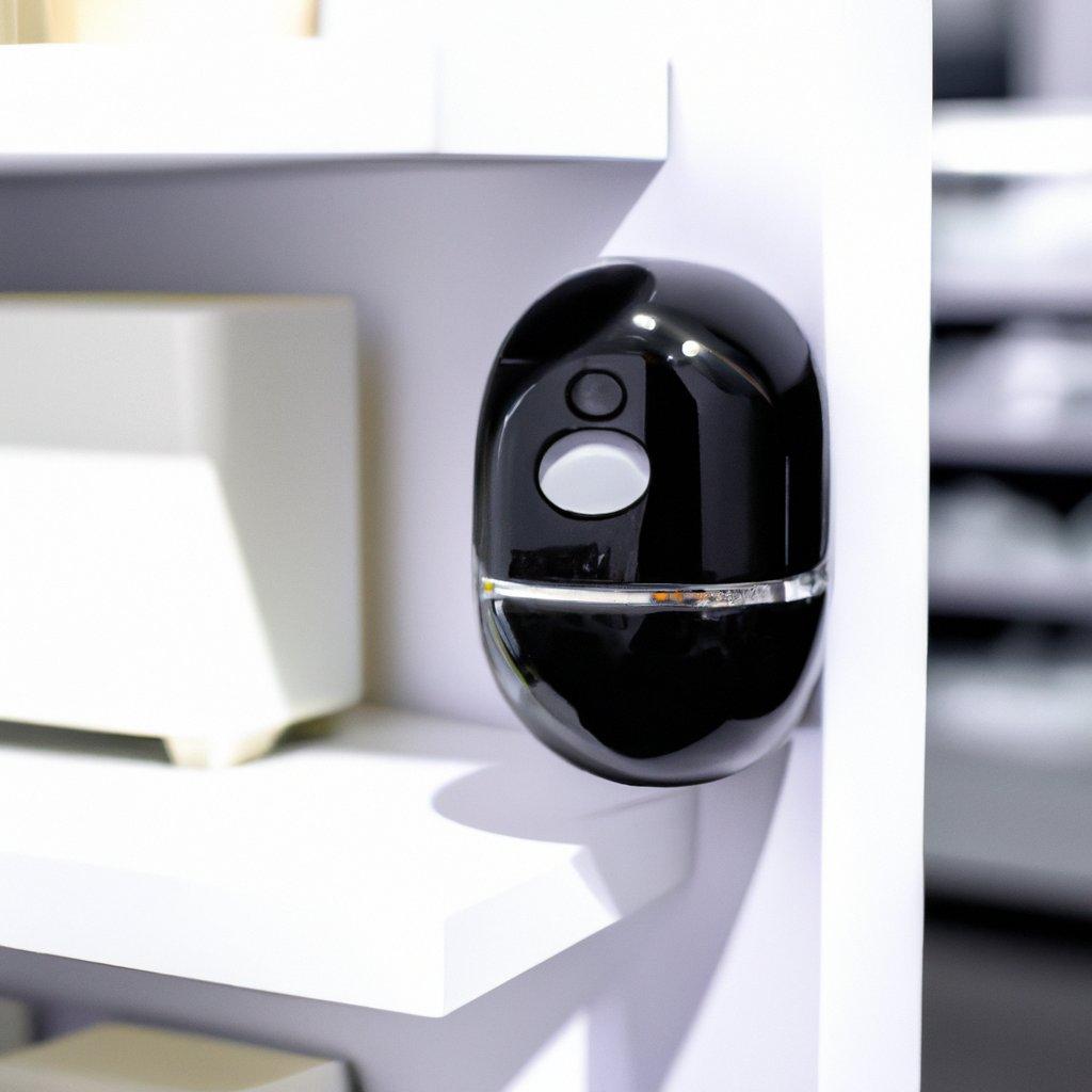 A modern retail store equipped with a wireless security alarm system, showcasing various types of alarm devices integrated into the store's security measures.