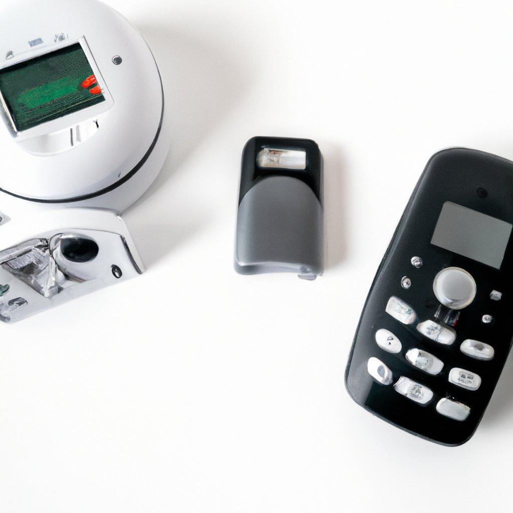 A modern wireless alarm system installation in a home, showcasing a GSM burglar alarm interface and motion detector Wi-Fi technology for enhanced security.