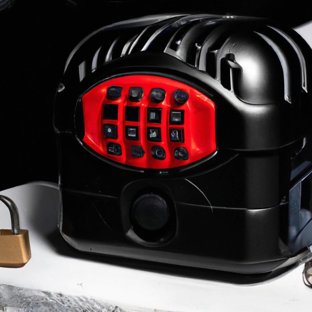 A modern wireless alarm system setup in a home environment.