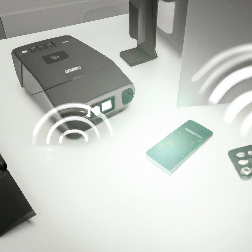 Image of a modern startup office equipped with a wireless security alarm system, showcasing features like motion detectors and alarm control panels.