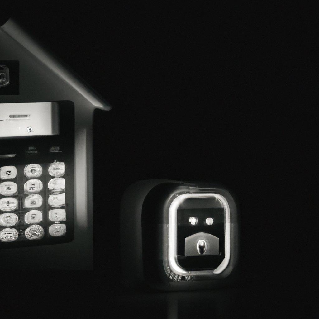 A modern wireless alarm system featuring a motion detector in a home setting, highlighting home security solutions for family safety at night.