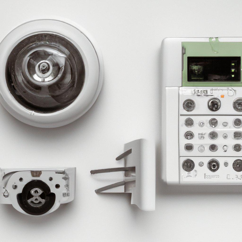 An image of a wireless alarm system installed in a modern home, illustrating the technology used for enhanced home security.