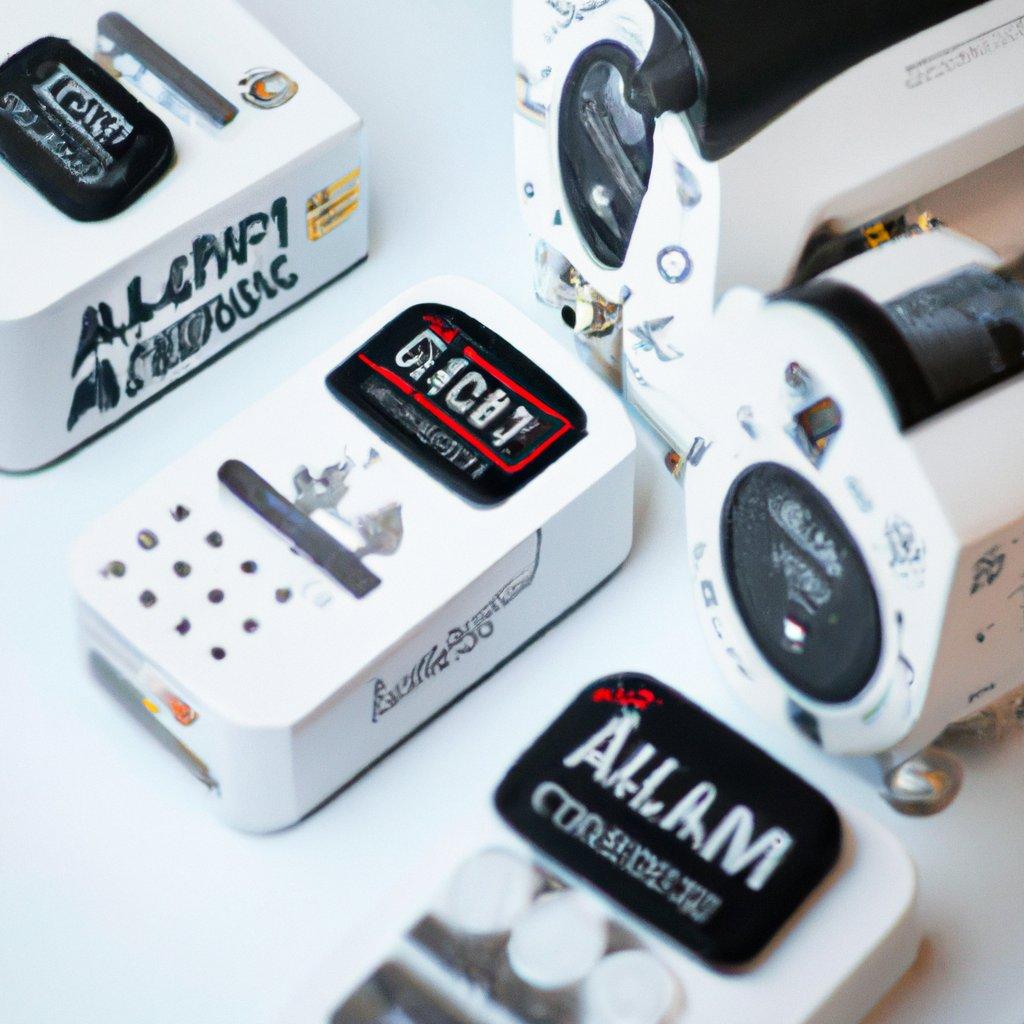 An image showcasing Loxtir wireless alarm systems with display panels, motion detectors, and a serene home backdrop, emphasizing advanced security features.