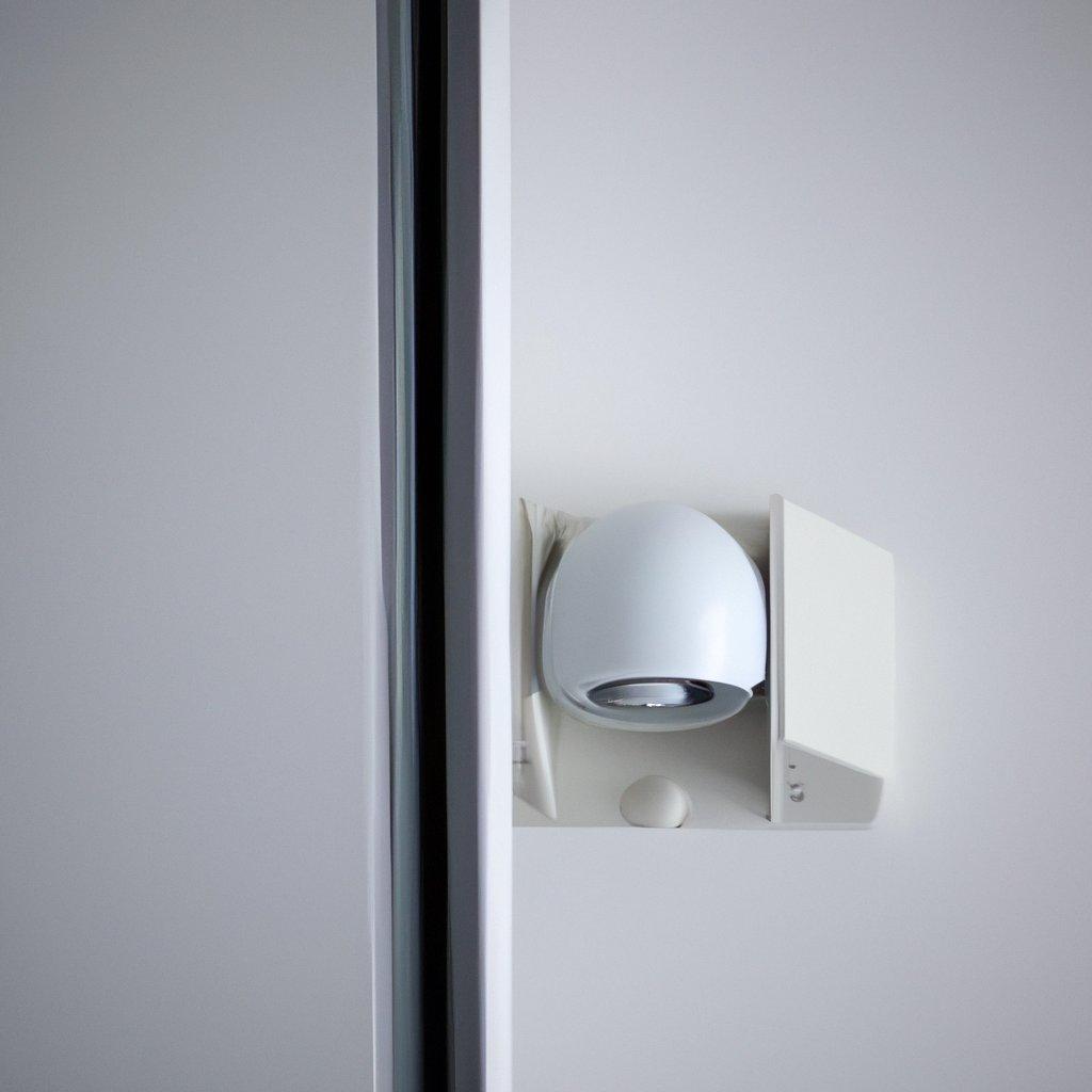 Image of various wireless alarm components, including a GSM alarm system and motion detector WiFi devices, displayed in a well-secured home setting.