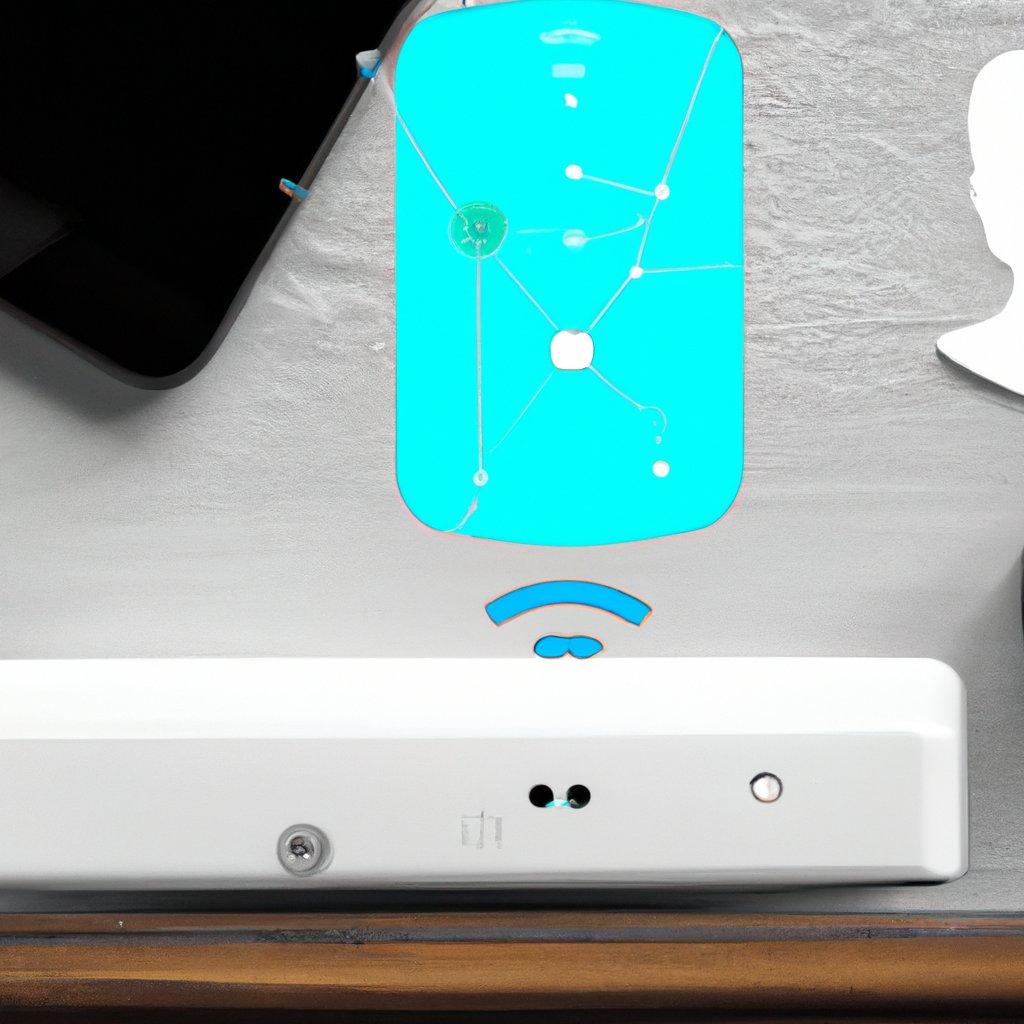 Image illustrating the integration of WiFi alarms into a smart home system, featuring various smart devices and wireless security equipment.