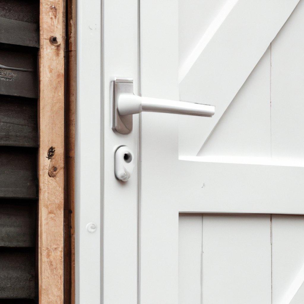 A professional wireless alarm system installed on a home's side entrance, showcasing motion detectors and security features designed for enhanced safety.