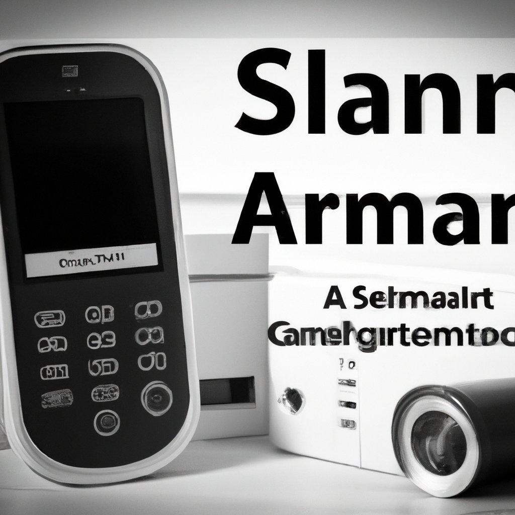 An infographic showing a modern wireless alarm system installation featuring a motion detector, highlighting GDPR compliance and home security solutions.