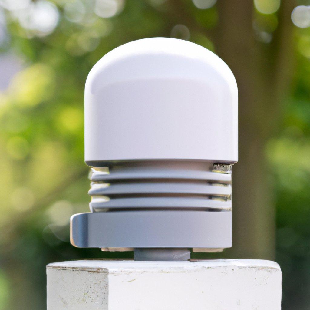 A collection of various types of outdoor motion detectors and wireless alarm systems displayed around a modern home, showcasing security technology in action.