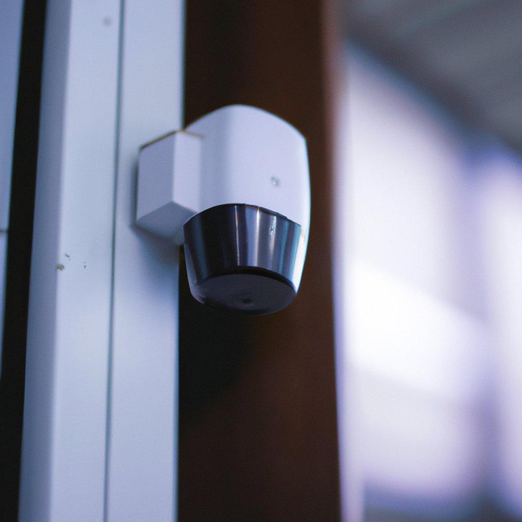 A professional wireless alarm system setup showcasing a PIR detector alarm, highlighting the sleek design and advanced technology used for home security.
