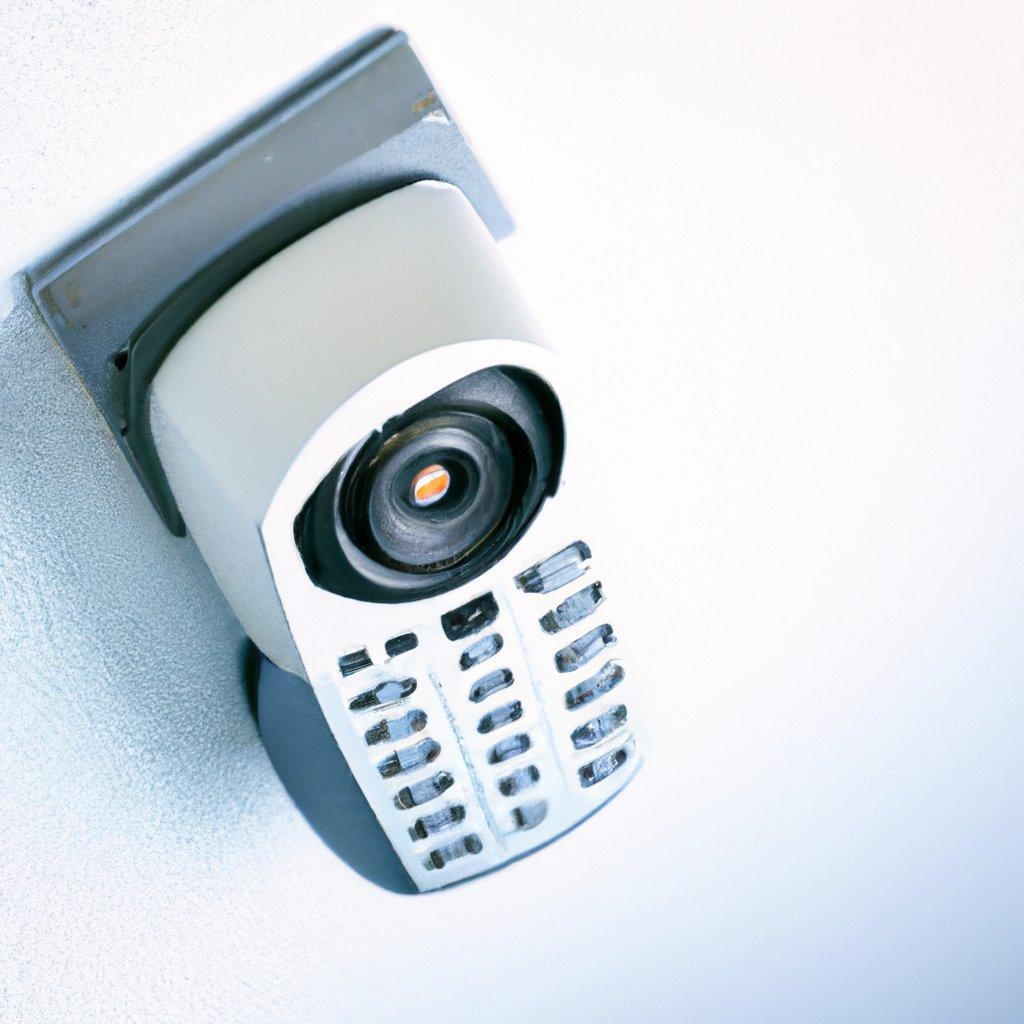 An illustration of a modern home equipped with various wireless security features, including a motion detector, wireless alarm system, and PIR detector alarm.