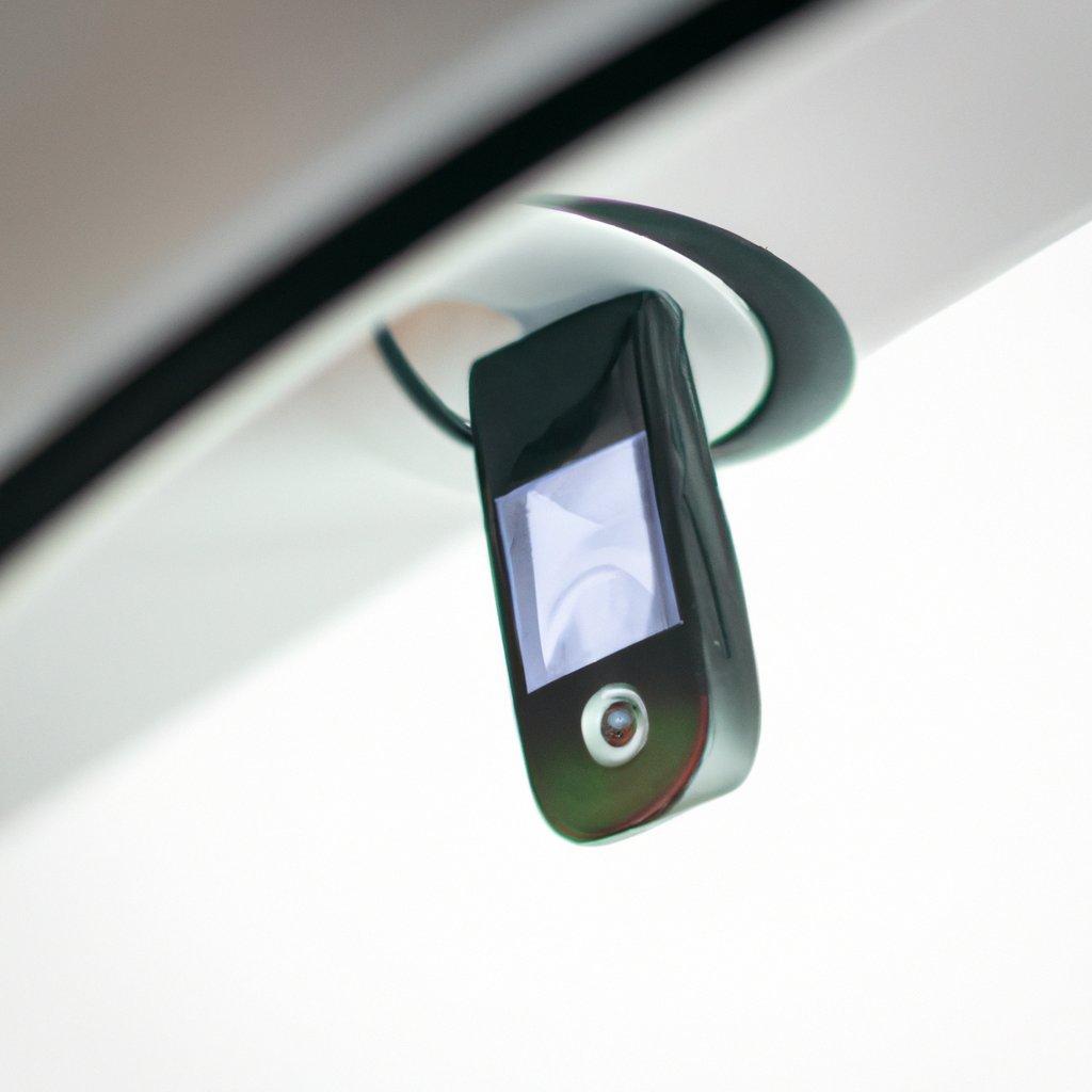 A close-up of a wireless burglar alarm system with a motion detector, showcasing modern home security technology.