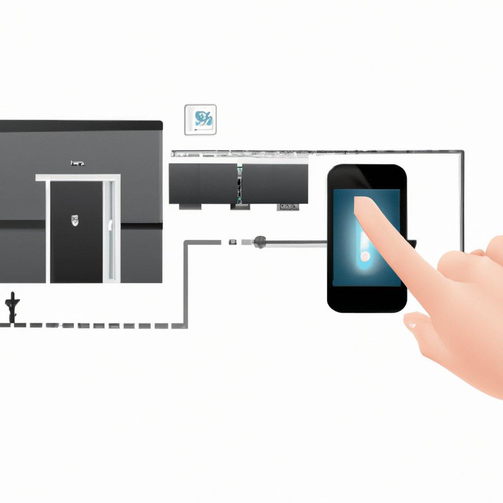 A modern wireless alarm system setup in a warehouse, showcasing a GSM alarm and motion detector for effective security against intruders.