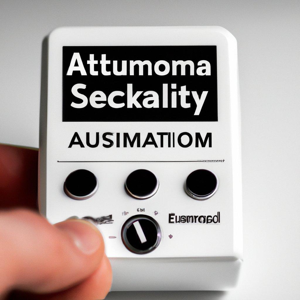 A modern wireless security alarm system featuring a motion detector and control panel, showcasing technology for home safety.