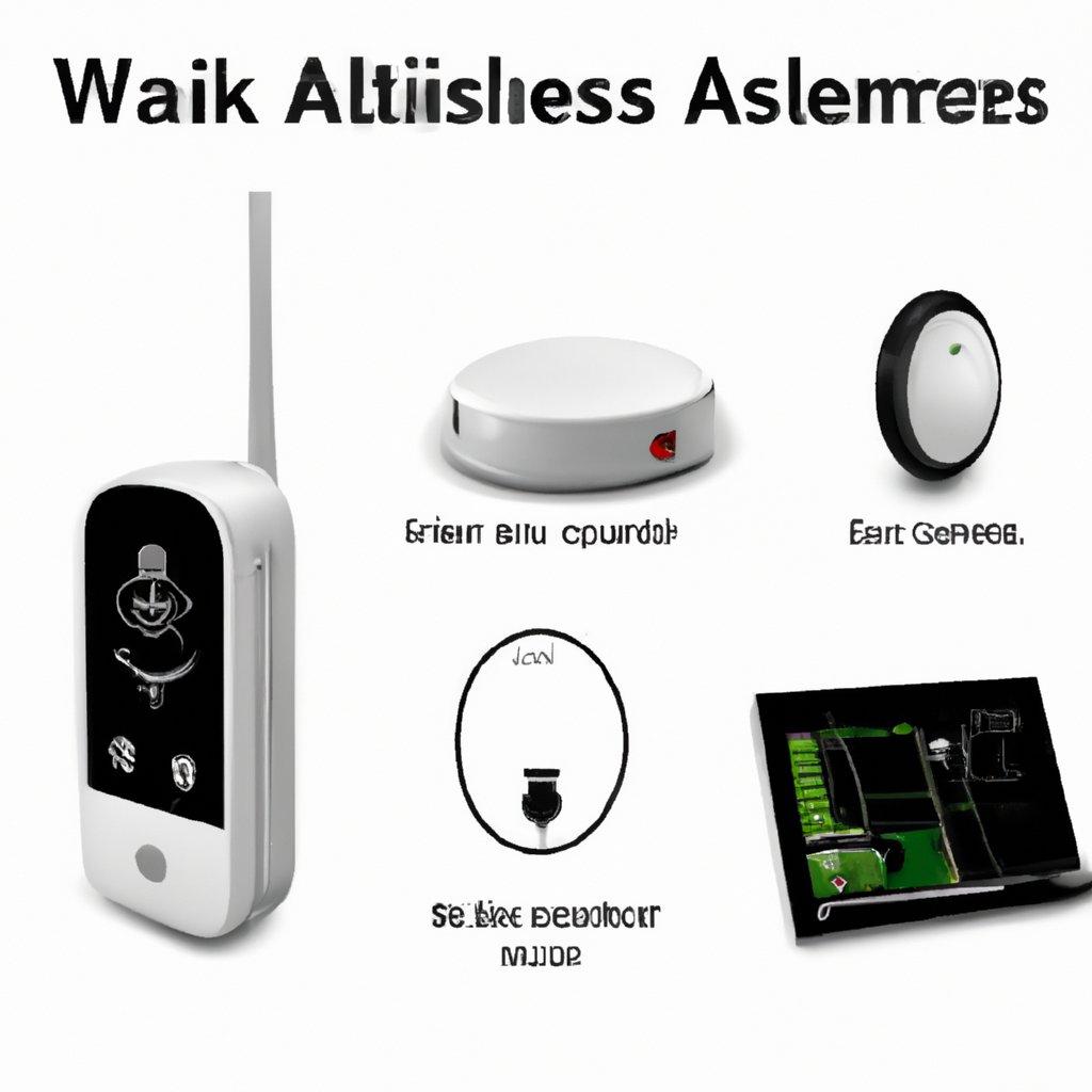 A modern wireless alarm system displayed at a home entrance, showcasing security features and a user-friendly interface.